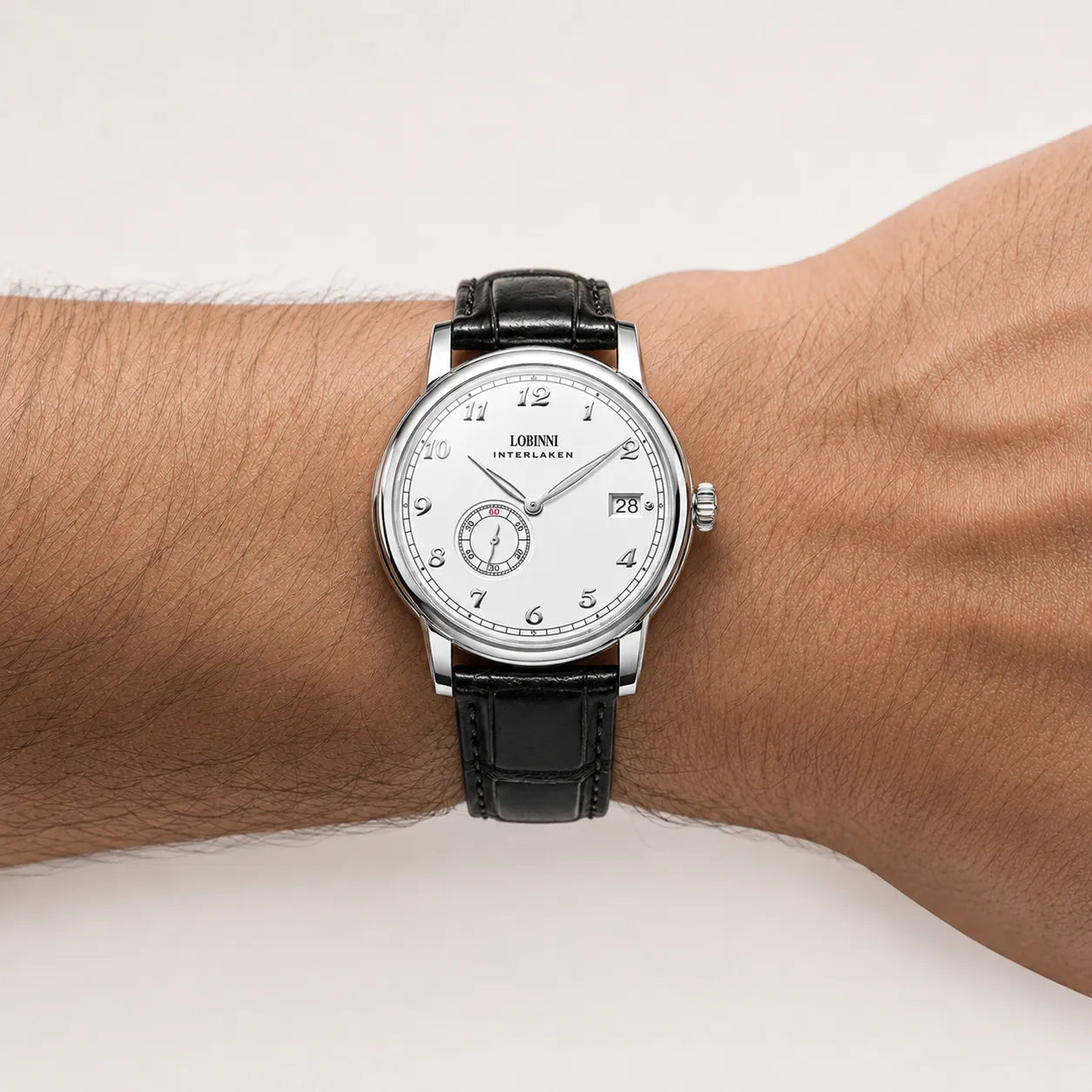 DALMONT Lobinni automatic dress watch worn on the wrist
