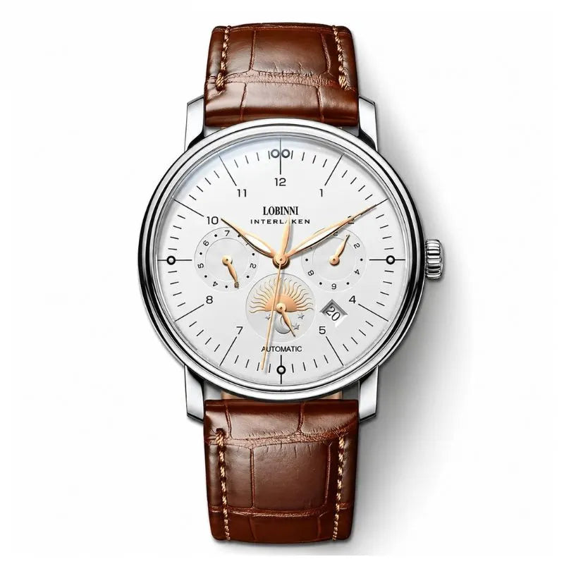 DALMONT Milano full calendar dial with sapphire crystal, close-up