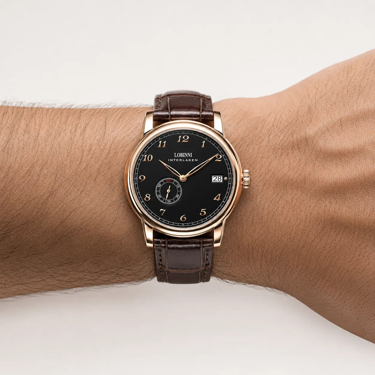 DALMONT Lobinni men's automatic dress watch worn on the wrist